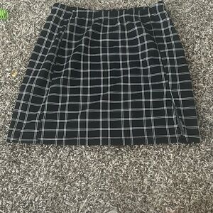 Black and White Plaid Skirt